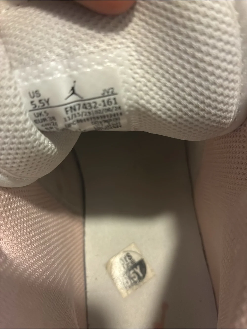Jordan Kids Pink Suede & White Leather High-Top Sneakers